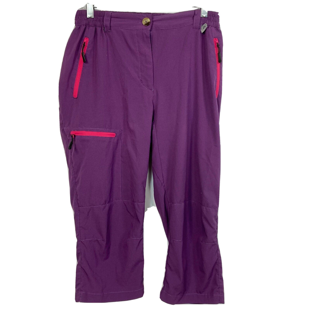 Mapamyumco Pants Womens Sz M Purple‎ Lightweight Breathable Stretch Capri